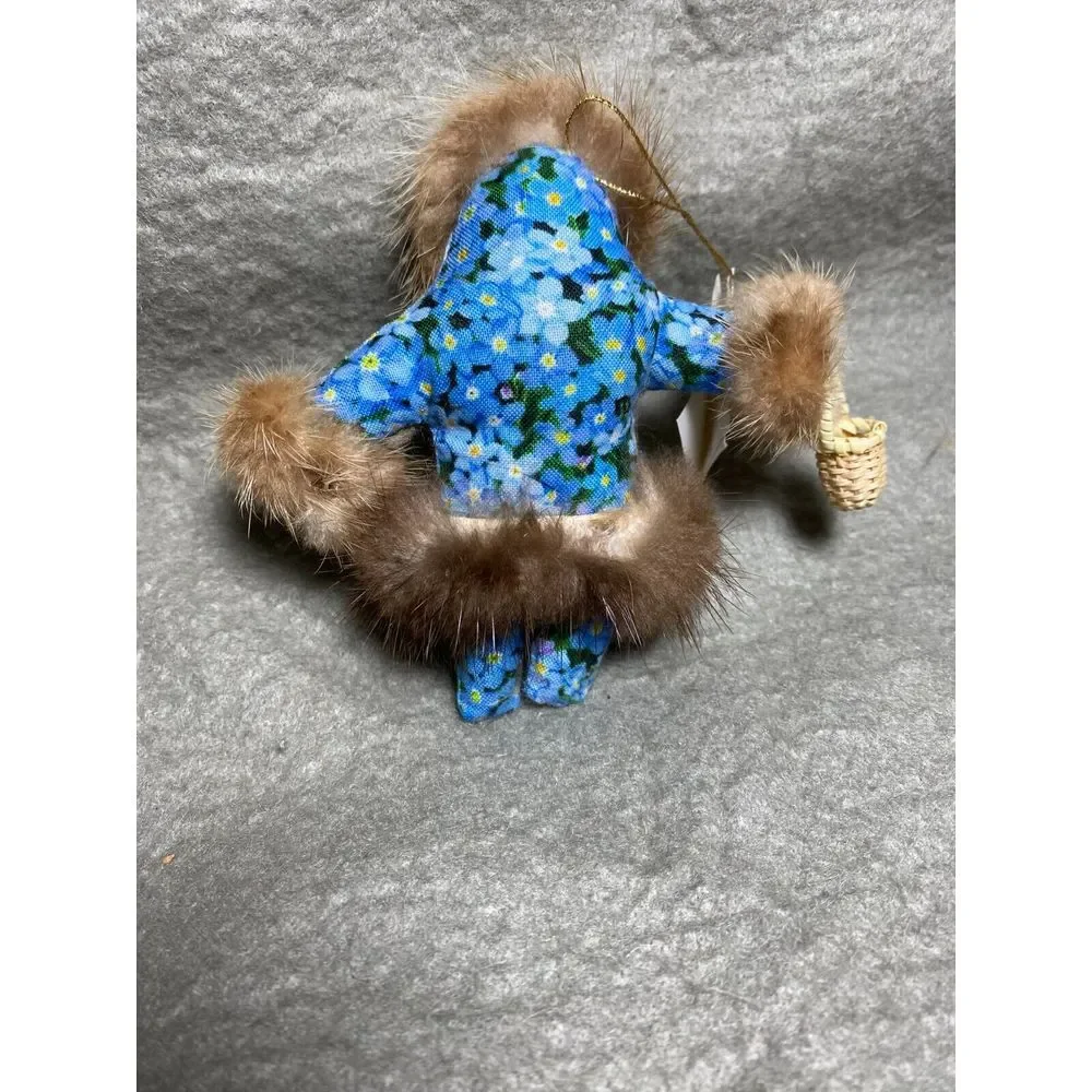 VINTAGE 4 1/2 INCH CLOTH DOLL C. A. MUTH ALASKA FUR TRIMMED‎ OUTFIT